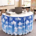 Blue sky and white clouds table skirt digital printed semicircular tablecloth decor - 140*75cm / Blue Sky and White Clouds