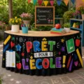 Back to school table skirt party classroom decoration supplies for kids school events wholesale - Style 25