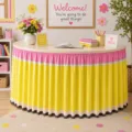 Pencil desk skirt for classroom back to school decoration party supplies kids school use - Style 27