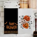 Halloween microvezel keukendoek sneldrogend decoratief pompoen patroon absorberende doek - 40*60cm / Stijl 11 (MJBT187-11)