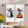 Halloween microvezel theedoeken set, snel drogende schoonmaakdoeken met spook en pompoen print. - 40*60cm / Stijl 5 (MJBT187-5)