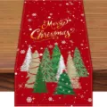 Christmas table runner festive red digital print holiday dining table home decor - ZQ203-9 / 33x183cm