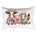 Boerderij dieren lang lendenkussenhoes, schattige cartoon stijl bank kussenhoes voor thuis. - Huidvriendelijk Koe Varken Schaap Kip Stijl (CDR495-20) / 1 Stuk