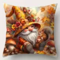 Autumn Thanksgiving gnome pillow cover, cute squirrel and maple leaf home decor cushion case. - 45*45cm Single Sided / CDR531-1