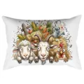 Schattige boerderij dieren lang kussensloop, retro landelijke stijl bank kussen. - Schaap Kip Boerderij Elementen Stijl (CDR495-6) / 1 Stuk