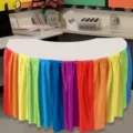 Colorful rainbow pleated table skirt for parties, weddings, and events decoration 1pc - Rainbow Gradient