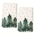 Weihnachten Mikrofaser Küchentuch, Schneeflocke Tannenbaum Druck Geschirrtuch Variante. - 40*60cm / Stil 5 (2er-Pack)