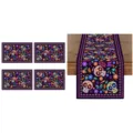 Halloween Day of the Dead table runner and placemats set, vibrant sugar skull floral design. - 30*45cm Placemat 1pc / ZQ206-2