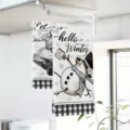 Weihnachten Kuchentuch Set Winter Schneeflocke Mikrofaser Geschirrtuch fur Haushaltsreinigung - 40*60cm / Stil 7 (2er-Pack)