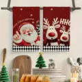 Weihnachten Mikrofaser Kueche Haengetuch festlich Santa Rentier Geschirrtuch Haushaltsdeko - 40*60cm / Stil 8 (2er-Pack)