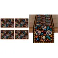 Halloween table runner and four placemats set colorful sugar skull black home decor textile - 30*45cm Placemat 1pc / ZQ206-4