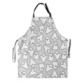 Cute Halloween ghost pattern kitchen apron, grey cotton sleeveless cooking apron for home use. - 45*56cm (Short Plush) / Gray Ghost (TQWQ07-48)