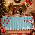 Christmas table skirt waterproof polyester holiday party table cover festive home decor - ZQUN9-6