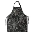 Halloween spider web kitchen apron black white festive cooking baking gift party costume - 45*56cm (Short Plush) / Black White Cobweb (TQWQ07-41)