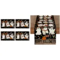 Halloween table runner and placemats set, linen ghost pumpkin pattern table decor - ZQ206-9