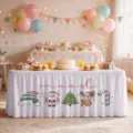 Christmas table skirt waterproof polyester holiday party table decoration and cover. - ZQUN9-9