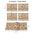 Autumn pumpkin print placemat and table runner set thanksgiving home kitchen dining table decor. - Set B7