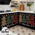 Christmas kitchen cabinet curtain table skirt polyester waterproof holiday decoration 1pc - Leopard Plaid Tree