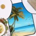 Summer ocean printed apron kitchen waterproof sleeveless vacation style beach cooking bib - Short Plush Kids Size / Ocean Style 1