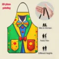 Funny clown print apron with 2D plane printing, adjustable straps, suitable for all. - Short Plush Kids Size / Clown Style