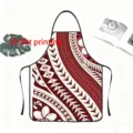 Tribal print kitchen apron detail with flat 2D pattern design on clean white background. - Polynesian Totem