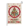 Bandiera da giardino di Natale con albero di pan di zenzero per la decorazione esterna delle feste. - Bandiera da Giardino di Natale(HYQ212-3)