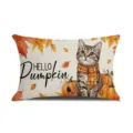 Herbst Thanksgiving Kürbis Katze Lendenkissenbezug Aquarell dekorative Kissenhülle - 30x50cm Einseitig Ohne Kissenkern / DYM550-14