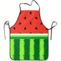 Wassermelone Druck Kuechenschürze, ärmellose Kochschürze, staubdichte Haushalts Schürze - Kurzplüsch Kindergröße / Wassermelone
