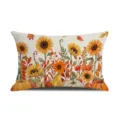 Autumn harvest throw pillow cover featuring watercolor sunflowers, pumpkins, and fall leaves. - 30x50cm Single Side Without Pillow Core / DYM550-4