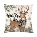 Christmas winter reindeer throw pillow cover decorative square cushion case for sofa bed - XY770-40