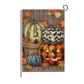 Halloween decorative garden flag with pumpkins and maple leaves, double-sided autumn yard banner. - Pumpkin Maple Leaf Style (HYQ211-2)