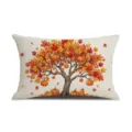 Herbst Thanksgiving Kissenbezug Kürbis Ahornblatt Lendenkissen Deko Sofakissen Hülle - 30x50cm Einseitig Ohne Kissenkern / DYM550-10