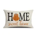 Autumn Thanksgiving pumpkin throw pillow cover, cute linen lumbar cushion for home decor. - 30x50cm Single Side Without Pillow Core / DYM550-1