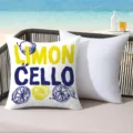 Summer fresh lemon printed throw pillow cover for beach house sofa living room decor. - 18x18 Inch / CDR496-1