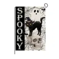 Halloween garden flag double sided spooky ghost black cat skull yard decorative banner - Ghost Spooky Style (HYQ211-5)