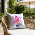 Summer dopamine striped pillowcase beach vacation style pool outdoor sofa cushion detail - 45x45cm / CDR497-4 Style