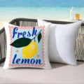Summer fresh lemon print throw pillow cover decorative cushion for sofa beach decor - 18x18 Inch / CDR496-4