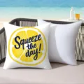 Housse de coussin imprimé citron frais d'été, design de tranche jaune vif pour canapé. - 45x45 cm / CDR496-5