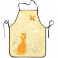 Cute kitten butterfly printed kitchen apron sleeveless dustproof cooking home use - Short Plush Kids Size / Cute Cat