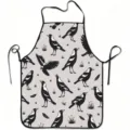 Kitchen cooking apron cute magpie bird print waterproof fabric adjustable neck strap comfortable fit - Magpie Pattern