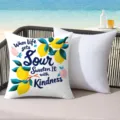 Housse de coussin imprime citron frais d'ete pour canape piscine plage decoration interieure - 45x45 cm / CDR496-10