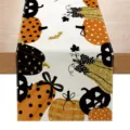 Camino de mesa de calabaza de Halloween para decoración de mesa de fiesta y ambiente festivo. - 33*183cm / Estilo ZQ201-9