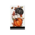 Φθινοπωρινή πετσέτα κουζίνας Thanksgiving με σχέδιο κολοκύθας και σφενδάμου, μικροΐνες. - Στυλ Μαύρης Ρίγας Μαύρης Λευκής Πορτοκαλί Κολοκύθας (MJB214-9)