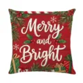 Christmas throw pillow cover with Merry and Bright text digital print holiday home decor - XY770-10