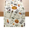 Camino de mesa Halloween diseño fantasma y calabaza tela decoración comedor fiesta - 33*183cm / Estilo ZQ201-10