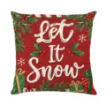 Christmas throw pillow cover red wood grain background Let It Snow winter holiday decorative cushion - XY770-11