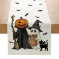 Camino de mesa Halloween decoracion festiva espeluznante calabaza fantasma mantel - 33*183cm / Estilo ZQ201-11
