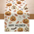 Camino de mesa de Halloween calabaza otoño decoración festiva para mesa de comedor - 33*183cm / Estilo ZQ201-12