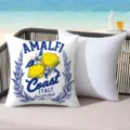 Housse de coussin imprime citron frais d'ete pour canape de plage exterieur maison - 45x45 cm / CDR496-15