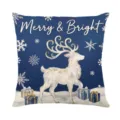 Christmas velvet cushion cover with deer snowflake print for holiday sofa home decor - XY770-17